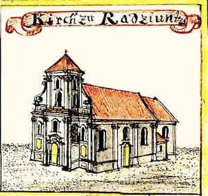 Kirch zu Radziuntz - Koci, widok oglny